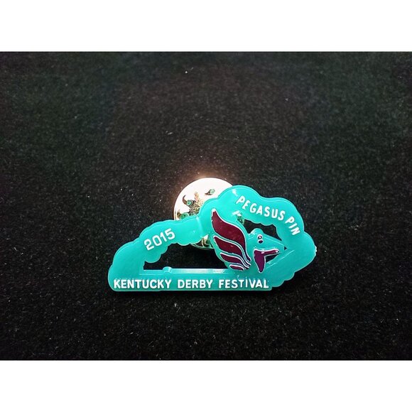 2015 Kentucky Derby Festival Pegasus Pin Collectible Lapel Pin Teal & Red Design - Picture 2 of 13